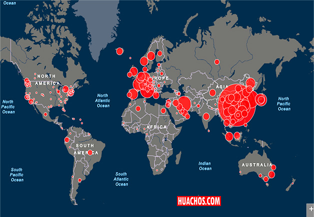 Vea el mapa interactivo sobre la situacion de coronavirus en tiempo real