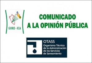 Gore Ica emite un comunicado sobre la intervención del OTASS en las EPS de la región Gore Ica emite un comunicado sobre la intervención del OTASS en las EPS de la región