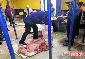 Policía municipal de Pisco decomisa carne de chancho Policía municipal de Pisco decomisa carne de chancho