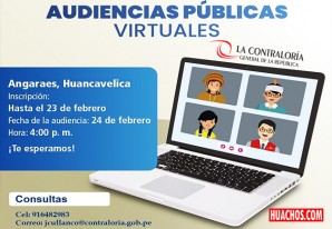 Contraloría convoca a ciudadanos de Angaraes para audiencia pública virtual Contraloría convoca a ciudadanos de Angaraes para audiencia pública virtual