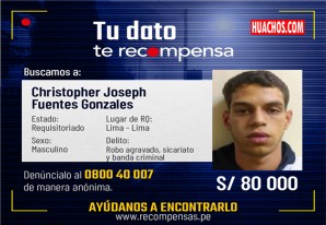 Mininter y Muni Surco ofrecen 130,000 soles por la captura del asesino "Maldito Cris" Mininter y Muni Surco ofrecen 130,000 soles por la captura del asesino "Maldito Cris"