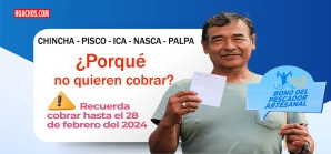 PRODUCE hace llamado a beneficiarios de Ica a cobrar Bono del Pescador Artesanal PRODUCE hace llamado a beneficiarios de Ica a cobrar Bono del Pescador Artesanal