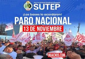 El SUTEP anuncia Paro Nacional el 13 de noviembre. Concentración Jr. Camaná - Lima 10:00am El SUTEP anuncia Paro Nacional el 13 de noviembre. Concentración Jr. Camaná - Lima 10:00am