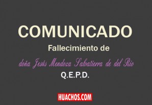 Comunicamos que falleció doña Jesús Mendoza Salvatierra viuda de del Rio Q.E.P.D. Comunicamos que falleció doña Jesús Mendoza Salvatierra viuda de del Rio Q.E.P.D.