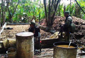 Destruyen 10 pozas de maceración y un laboratorio de producción de cocaína Destruyen 10 pozas de maceración y un laboratorio de producción de cocaína