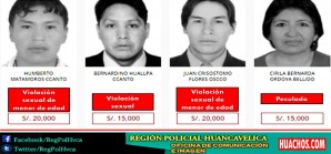 Los más buscados de la región Huancavelica Los más buscados de la región Huancavelica
