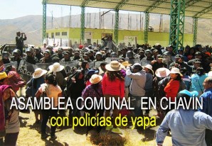 La PNP, MILPO y gobernadora habrían confabulado contra humildes comuneros del distrito de Chavín La PNP, MILPO y gobernadora habrían confabulado contra humildes comuneros del distrito de Chavín
