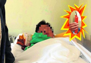 Un cholito huancavelicano se quedará mocho, un cohetón se le reventó en la mano Un cholito huancavelicano se quedará mocho, un cohetón se le reventó en la mano