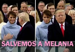 La mirada desgarradora de Melania Trump cuando el ogro Donald se voltea La mirada desgarradora de Melania Trump cuando el ogro Donald se voltea