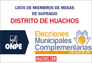 Conozca los miembros de mesas de sufragio de Huachos elecciones 7 de julio Conozca los miembros de mesas de sufragio de Huachos elecciones 7 de julio