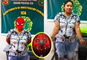 En la ciudad de Ica, cae en manos de la Ley la escurridiza 'Mujer Araña' En la ciudad de Ica, cae en manos de la Ley la escurridiza 'Mujer Araña'