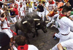 Corneadas a granel en el tercer encierro de San Fermín 2016 - VIDEO Corneadas a granel en el tercer encierro de San Fermín 2016 - VIDEO